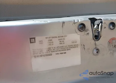 2006 Chevrolet Cobalt Lt from USA, damaged, VIN 1G1AL15F167663035